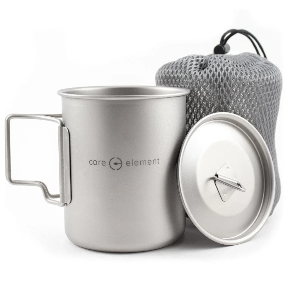 100% Titanium‎ Cookware Mug 15oz 450ml Cup Mug Ultralight with Pouch